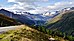 Blick von Hochgurgl ins Gurgler Tal, rechts über dem Talende der Schalfkogel