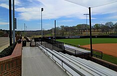 The spectator deck above the home dugout