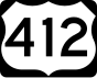 U.S. Route 412 marker