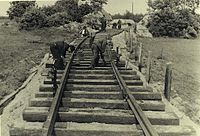 Westerbork, stavba železniční trati vedoucí do tábora