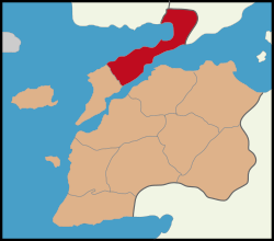 Gallipolin piirikunta Çanakkalen maakunnan kartalla