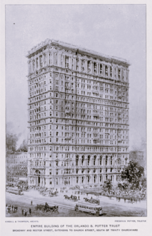Original postcard, 1897, Empire Building 1897 Empire Building Orlando B. Potter Trust NYC Print ORIGINAL HISTORIC NY7.png