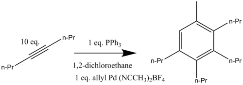 Scheme 12: Palladium catalyzed reaction with 4-octyne