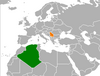 Location map for Algeria and Serbia.