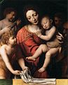 „Madona su Kūdikiu, Šv. Jonas Krikštytojas ir du angelai“ (apie 1525, Luvras, Paryžius)