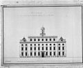 Eerste ontwerp van Gunckel voor een Academiegebouw in Leiden uit 1785.