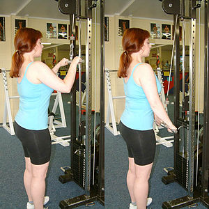 The pushdown is used to exercise the triceps m...