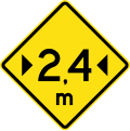 Width restriction ahead (2.4 metres)