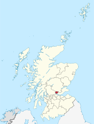 Pozicija Clackmannanshirea na karti Škotske