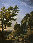 «Ջրվեժով և ֆիգուրներով բնապատկեր», 1768