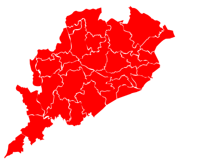 District Wise Lockdown Zone In Odisha Colour.svg