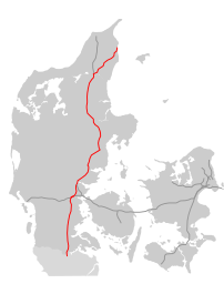 E45 i Danmarks forløb