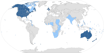 English language distribution
.mw-parser-output .legend{page-break-inside:avoid;break-inside:avoid-column}.mw-parser-output .legend-color{display:inline-block;min-width:1.25em;height:1.25em;line-height:1.25;margin:1px 0;text-align:center;border:1px solid black;background-color:transparent;color:black}.mw-parser-output .legend-text{}
Majority native language
Official or administrative language, but not native language English language distribution.svg