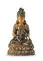 Gilt-bronze Seated Avalokitesvara Bodhisattva. 14th century, Goryeo dynasty.