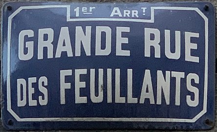 Plaque de rue.