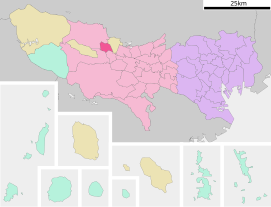 Lokasi Hamura di Prefektur Tōkyō