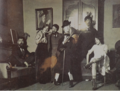 Un samedi de fête, rue du Delta en février 1913, de gauche à droite : Drouard, Doucet et sa compagne, Alexandre et Raymonde