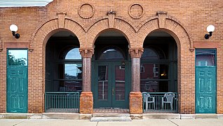 The three-arch loggia at the west entrance