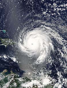 Hurrikan Irma während der Phase der Höchstintensität, 6. September, 17:45 Uhr UTC