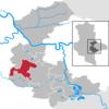 Lage der Stadt Köthen (Anhalt) im Landkreis Anhalt-Bitterfeld