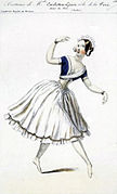 La Péri, Carlotta Grisi, maquette de costume de Marquet, 1843
