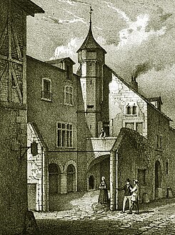 Charles Pensée, La Tour d’argent ; Ancien hôtel de la Monnoie de Blois, lithographie publiée en 1836, d'après un dessin de Louis de La Saussaye[20].