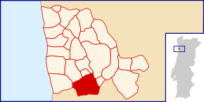 Localização no município de Vila Nova de Gaia