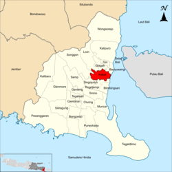 Peta genah kecamatan Kabat ring Banyuwangi