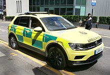 A fast response unit London Ambulance Service Volkswagen Tiguan Fast Response Unit at Wembly.jpg