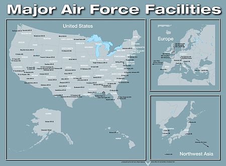 Karta glavnih baza USAF