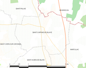 Poziția localității Saint-Caprais-de-Blaye
