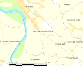 Mapa obce Saint-Pardoux-du-Breuil