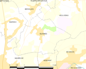 Poziția localității Élesmes