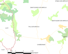 Mapa obce Thil-sur-Arroux