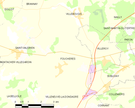 Mapa obce Fouchères