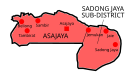 Map of Asajaya District, Sarawak 砂拉越州阿沙再也县地图