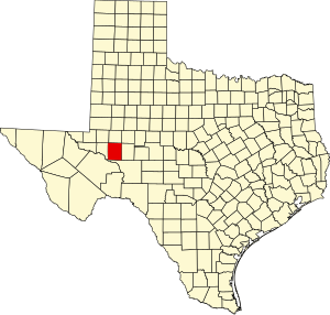 Карта Техаса с указанием округа Аптон