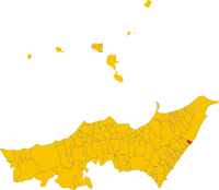 Map of comune of Scaletta Zanclea (province of Messina, region Sicily, Italy).svg