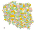 Karte der physisch-geographischen Mesoregionen Polens