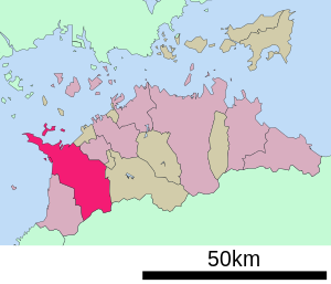 Lage Mitoyos in der Präfektur