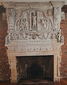 Renaissance fireplace in the Hôtel Tornié-Barassy (Rue de la Madeleine no. 3), Toulouse, France, unknown architect or sculptor, 16th century[8]