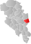 Øyer markert med rødt på fylkeskartet