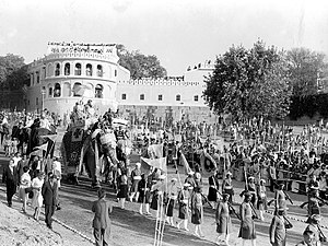 Narendra Modi's gifts to Her Majesty Queen Elizabeth II, of the United Kingdom, in London. The photograph shows February 25, 1961; Varanasi. Her Majesty riding an elephant in a procession from Nandesar Palace to Balua Ghat