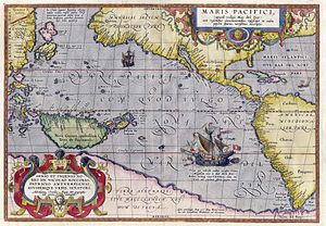 Maris Pacifici by Abraham Ortelius. This map w...