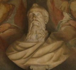 Marmora busto de Petro Damiano (Florenco, Sankta Maria de la Anĝeloj)
