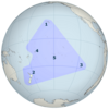 Globus amb el triangle polinesi