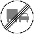 Zeichen 328: Ende des Überholverbotes für Kraftfahrzeuge mit einer zulässigen Gesamtmasse über 3,5 t, einschließlich ihrer Anhänger, und für Zugmaschinen. Ausgenommen Personenkraftwagen und Kraftomnibusse