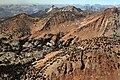 Aerial view from the south, Red Peak summit upper right. Gray Peak and Mt. Clark centered at top.