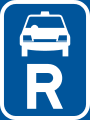 R309: Verkehrsfläche reserviert für Taxen*