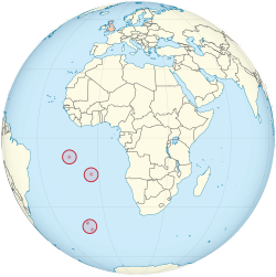 Location of Saint Helena, Ascension and Tristan da Cunha